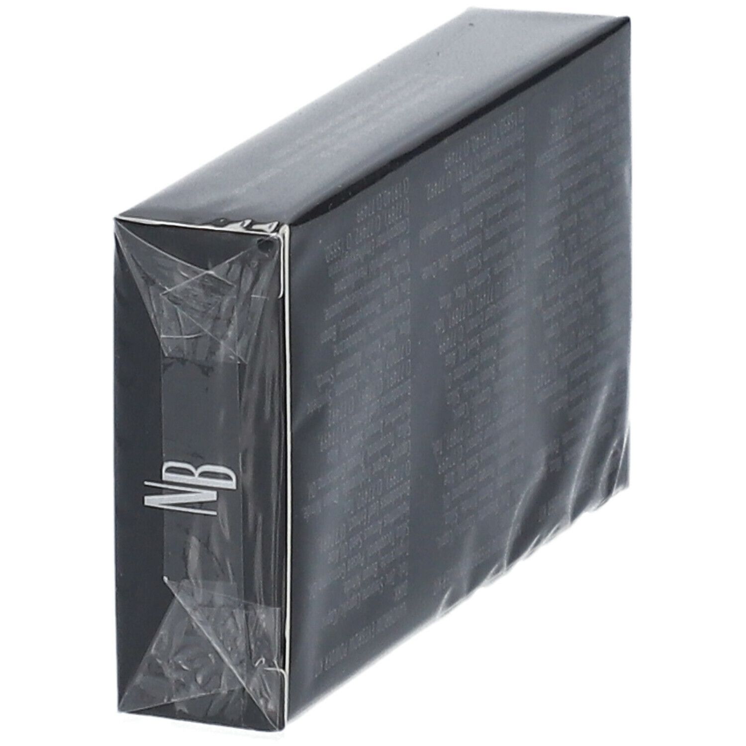 Schwarze, transparente Verpackung. Rückseite mit Text. NANOBROW Eyebrow Powder Kit.