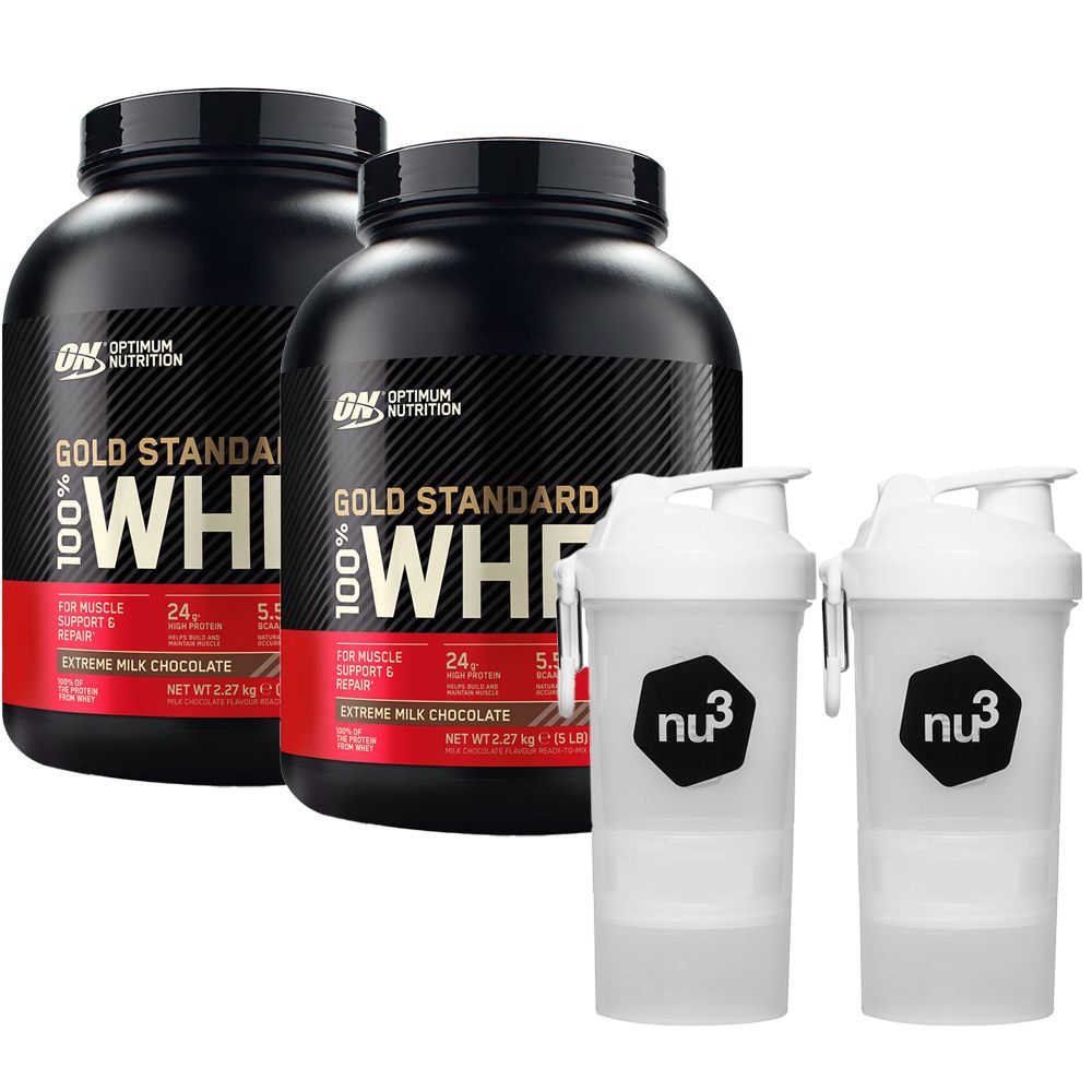 Optimum Nutrition 100% Whey Gold Standard Extreme Milk Chocolate + NU3 Smart Shake