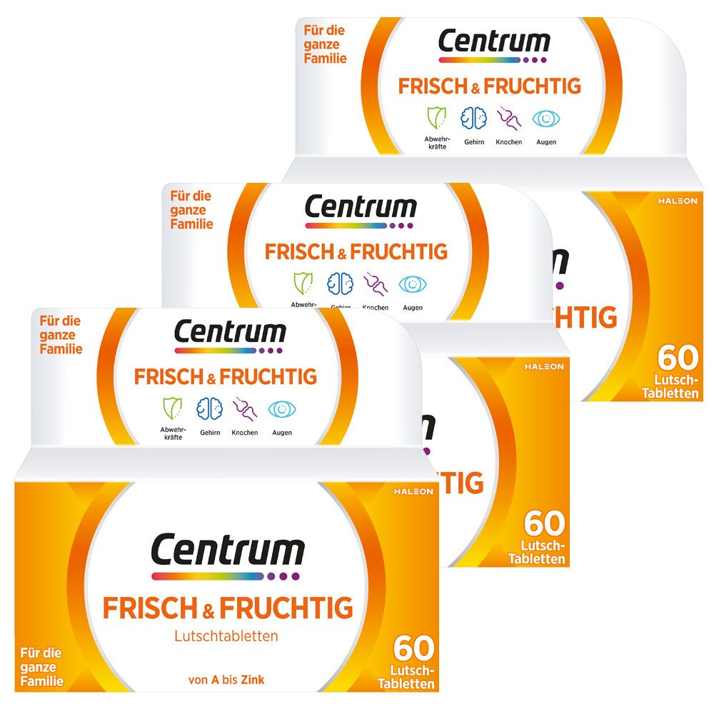 Centrum® Frais & Fruité, vitamine C, vitamine D, zinc, oligo-éléments, 60 pcs.