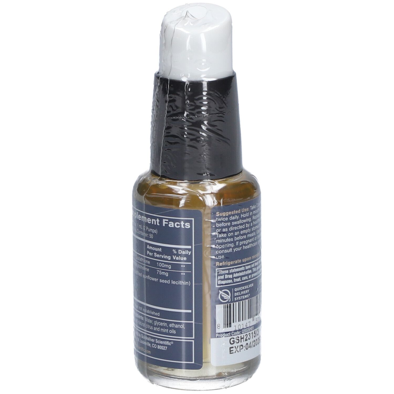 Rückansicht der Flasche mit Nährwertangaben. Enthält Informationen zu Inhaltsstoffen und Nährwerten. Enthält Sonnenblumen-Lecithin.