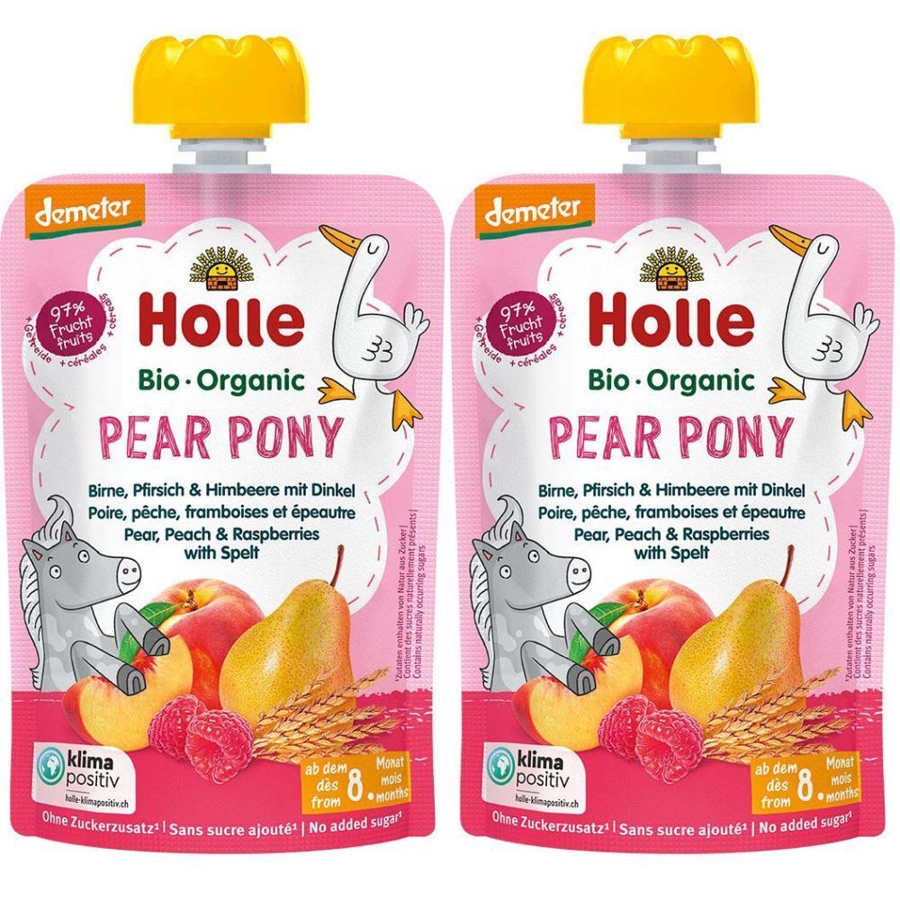 Holle Pear Pony Pouchy Birne Pfirs Himb Dink 100 g x2 2x100 Trinklösung