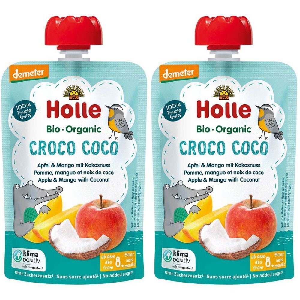 Holle Croco Coco - Gourde pomme, mangue et noix de coco