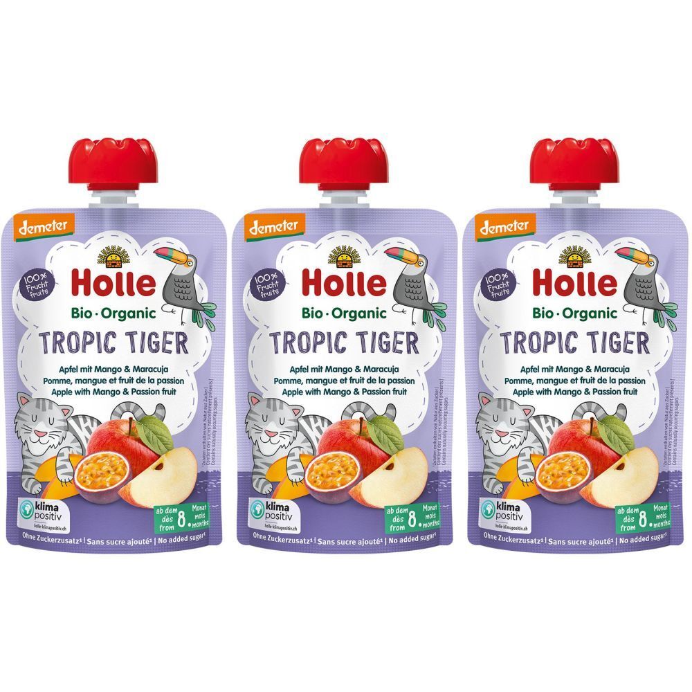 Holle Tropic Tiger - Gourde pomme, mangue et fruit de la passion
