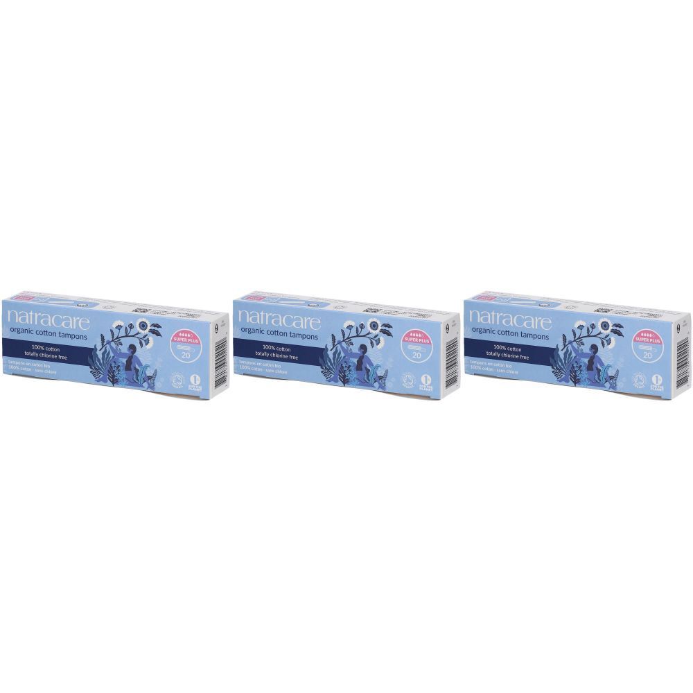 Natracare Tampons en coton bio super plus sans applicateur