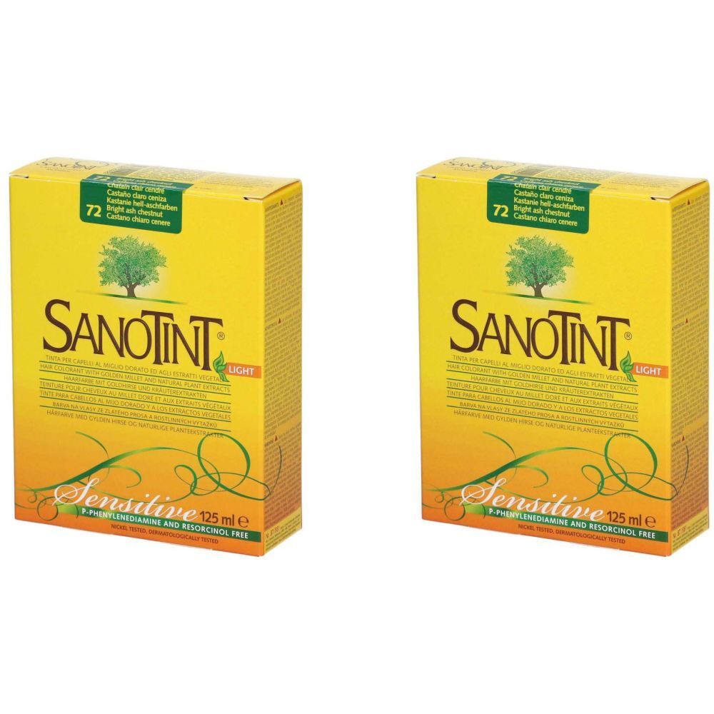 SANOTINT® Sensitive Haarfarbe 72 Hellkastanienbraun aschfarben 2x1 St -  Redcare Apotheke