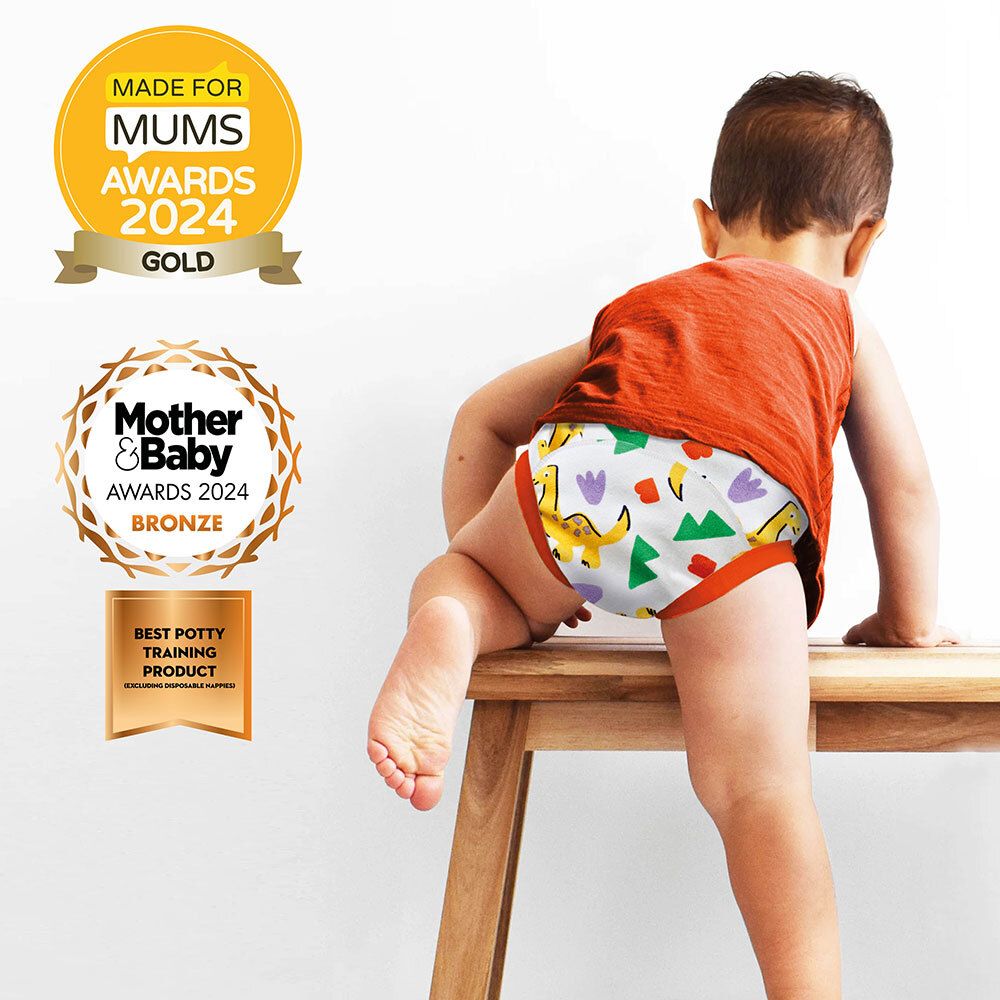 Enfant avec culotte d'apprentissage. Récompenses: Made for Mums Awards 2024 Gold, Mother & Baby Awards 2024 Bronze.