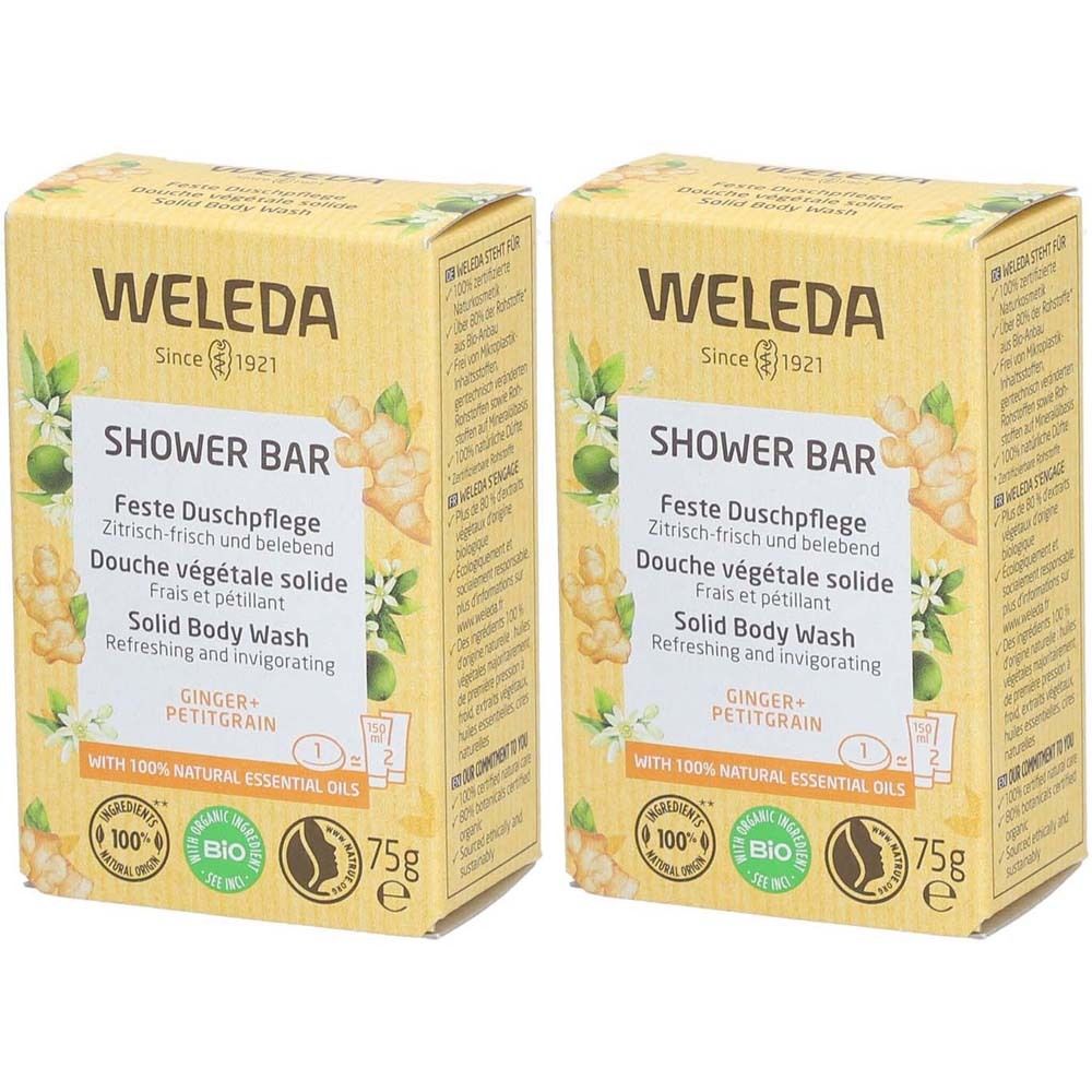 Weleda Douche Végétarienne Bio Solide Gingembre & Petit Grain