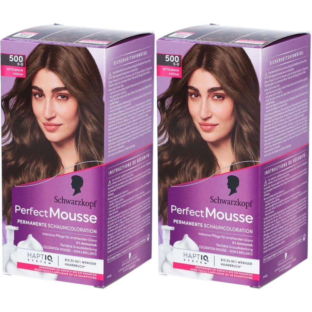Schwarzkopf Perfect Mousse - Coloration permanente pour les cheveux 500 Châtain