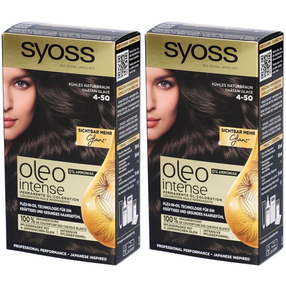 Syoss Oleo Intense Coloration-Huile permanente 4-18 Châtain Glacé