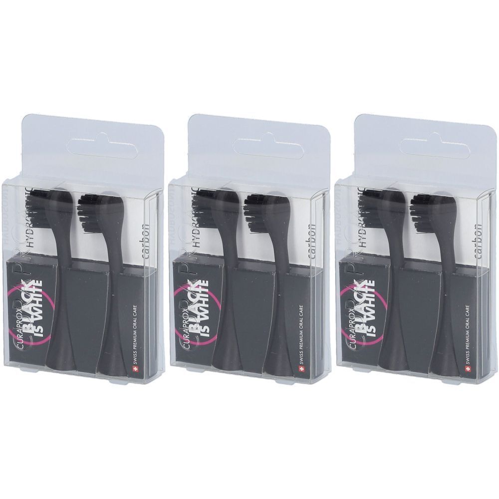 Curaprox Hydrosonic Black is white 2 têtes de recharges de brosses à dents