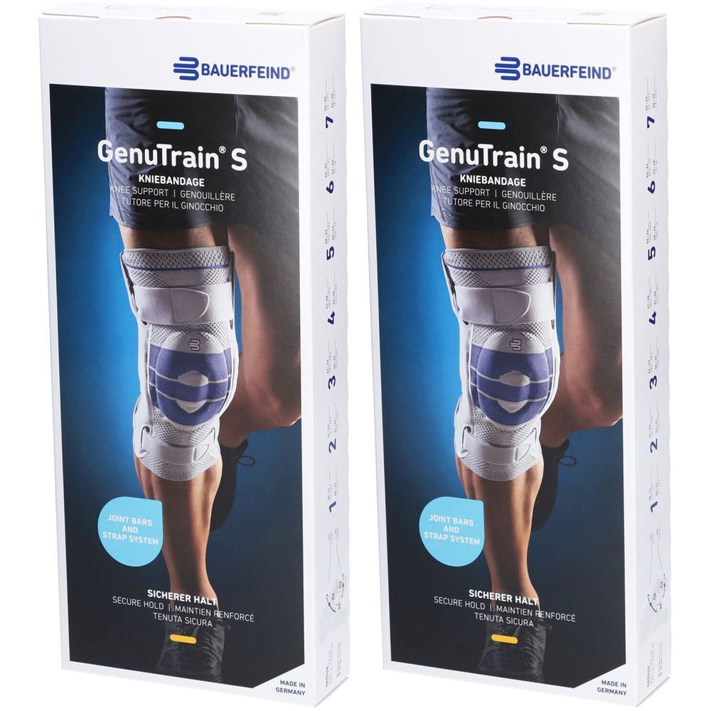 Bauerfeind® GenuTrain® S Titanium Kniebandage Links Größe 3