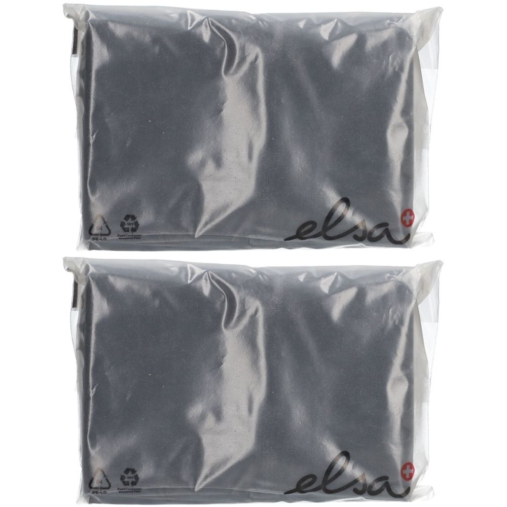 Deux taies d'oreiller emballées. Velours anthracite. Marque : elsa.