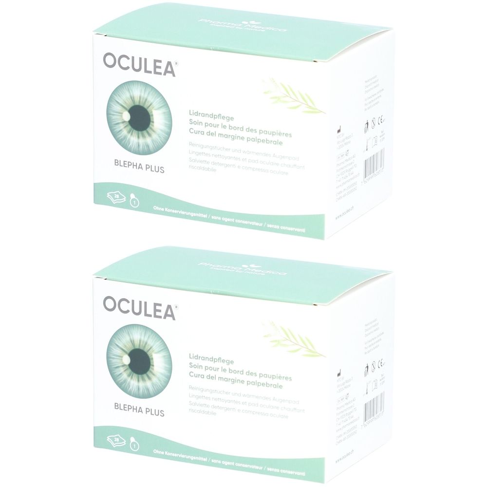 Oculea Blepha Plus 28 Reinigungstücher + 1 Reinigungspad x2 2x1 St Augentropfen