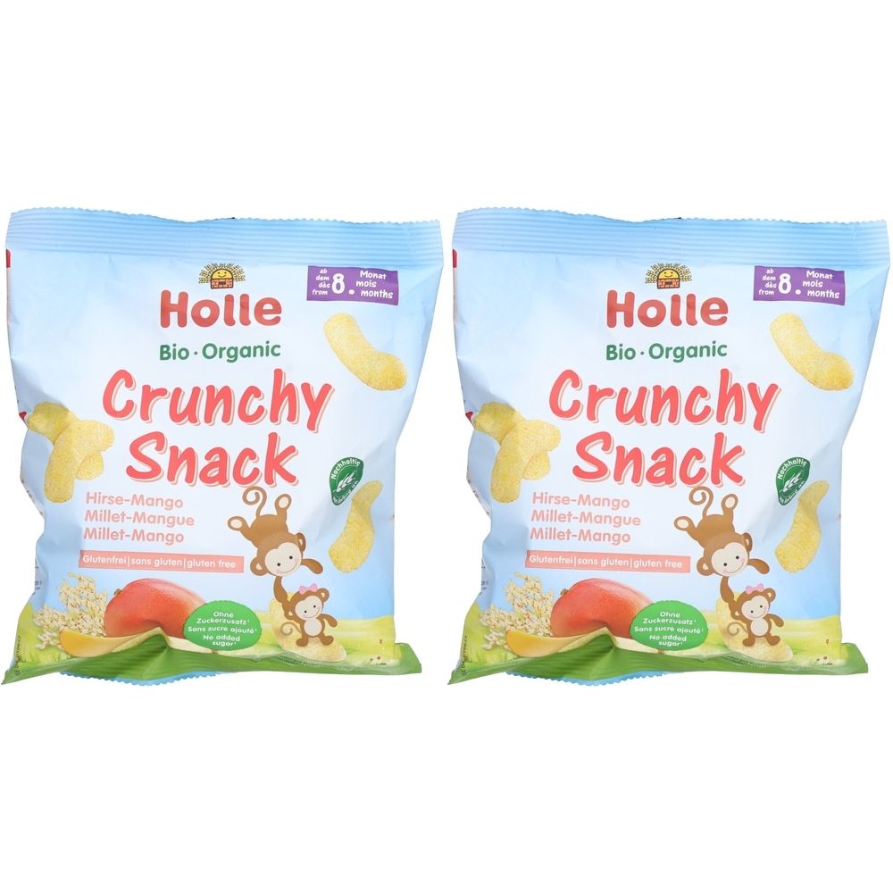 Holle Bio Kinder Knuspersnack Hirse-Mango x2 2x25 g