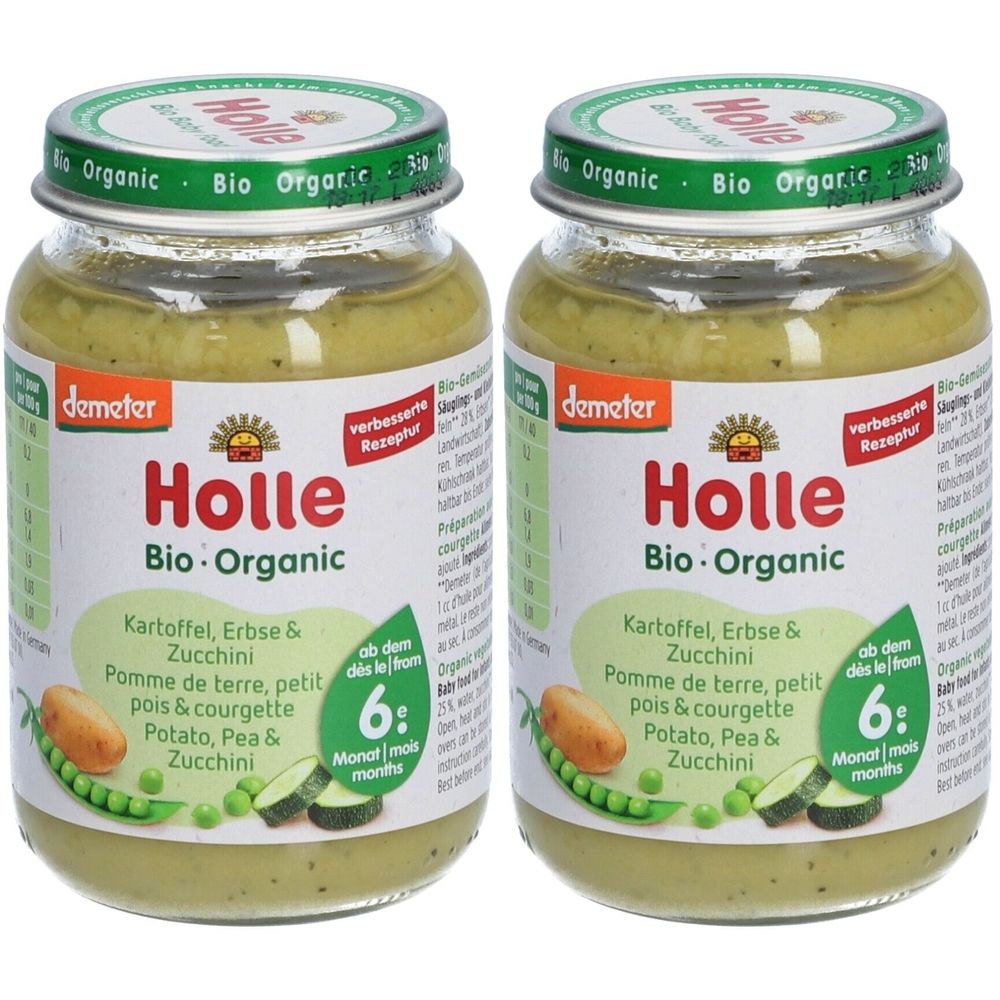 Holle Kartoffel, Erbse und Zucchini x2 2x190 g