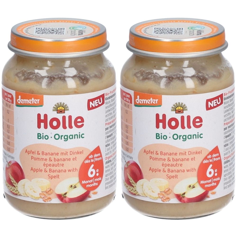 Holle Apfel und Banane mit Dinkel x2 2x190 g