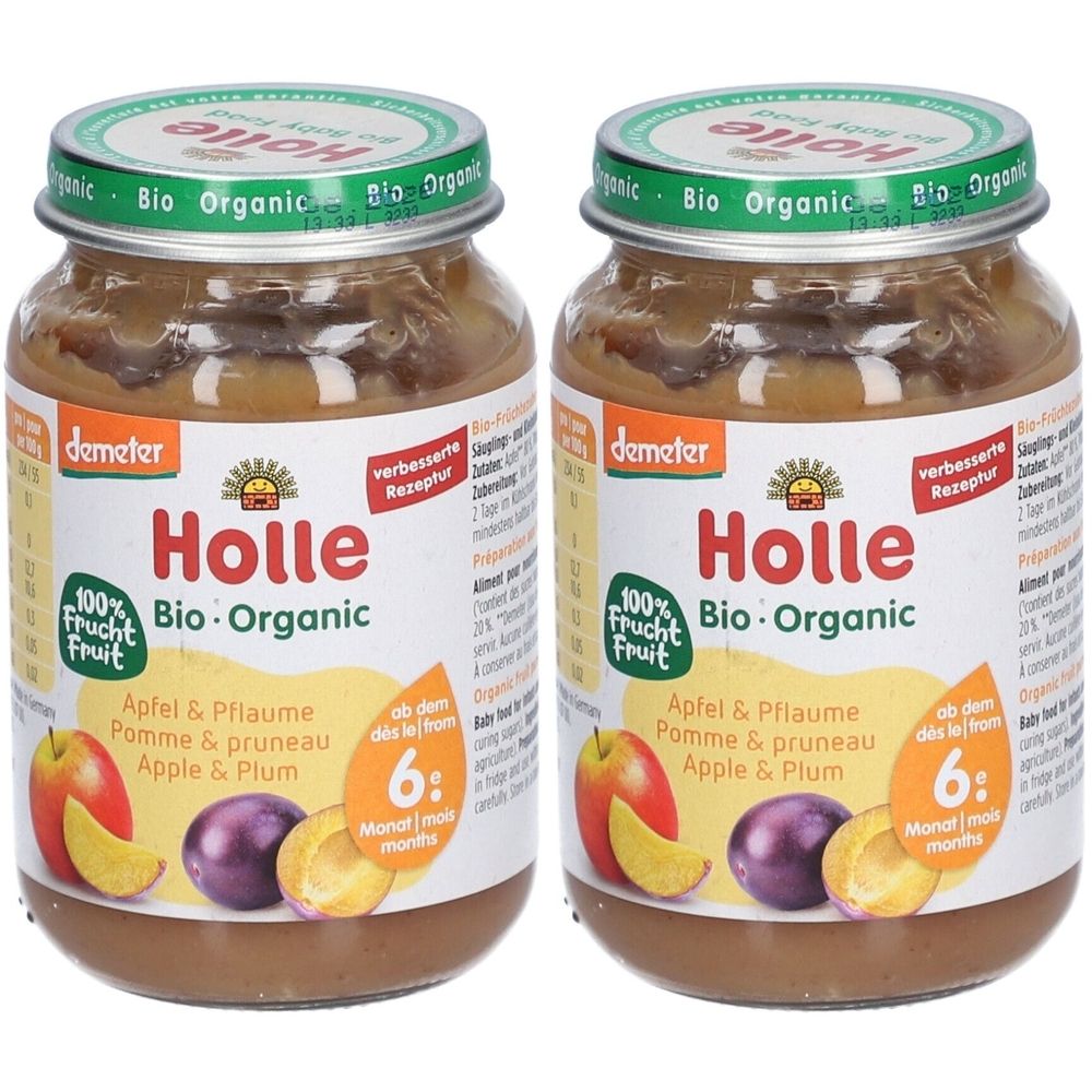 Holle Apfel & Pflaume x2 2x190 g
