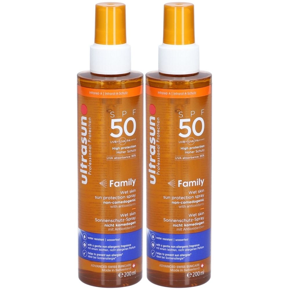 Ultrasun Familie Nasshaut-Spray Solaire Spf50