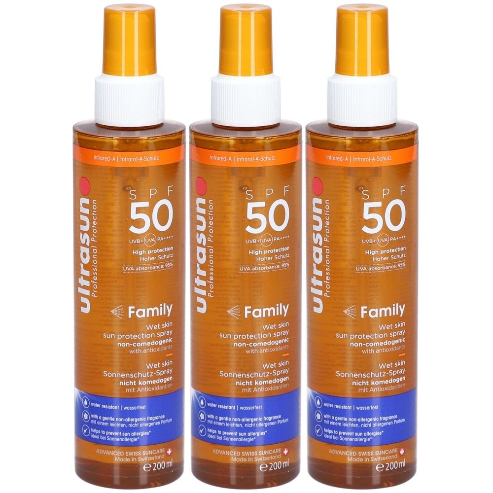 Ultrasun Familie Nasshaut-Spray Solaire Spf50