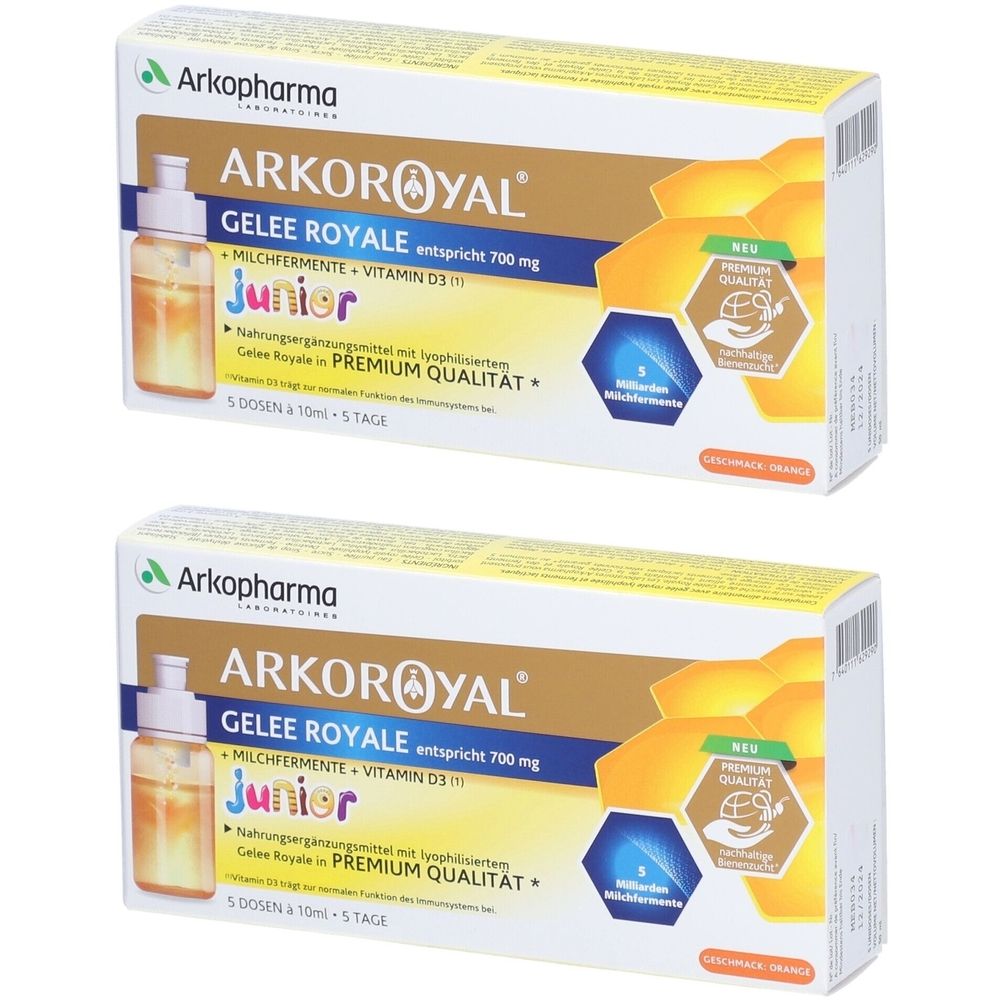 Arkopharma Arkoroyal Junior Gelée Royale entspricht 700 mg x2 2x10 ml Durchstechflaschen
