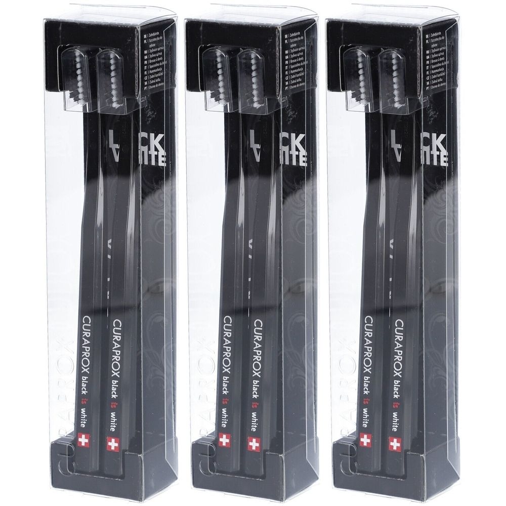 Curaprox Schwarz ist Weiß brosses à dents duo noir