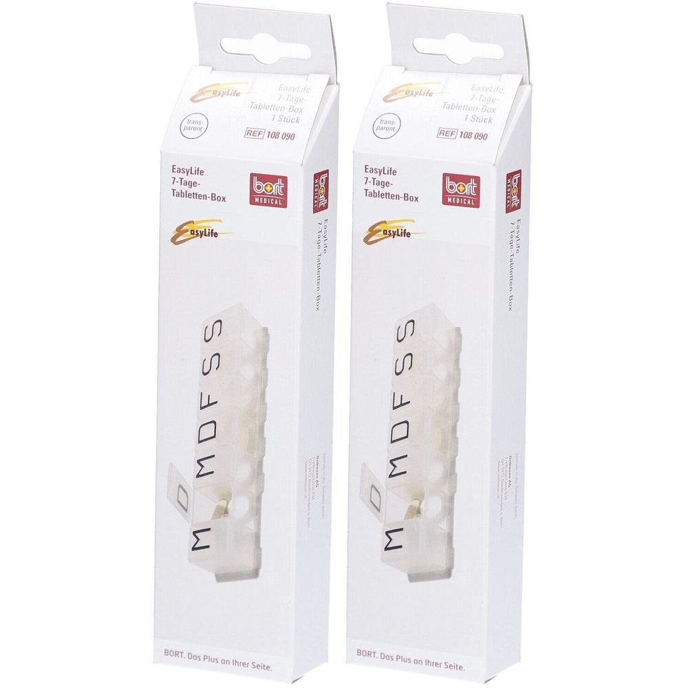 Bort EasyLife® Pillendose 7 Tage weiß