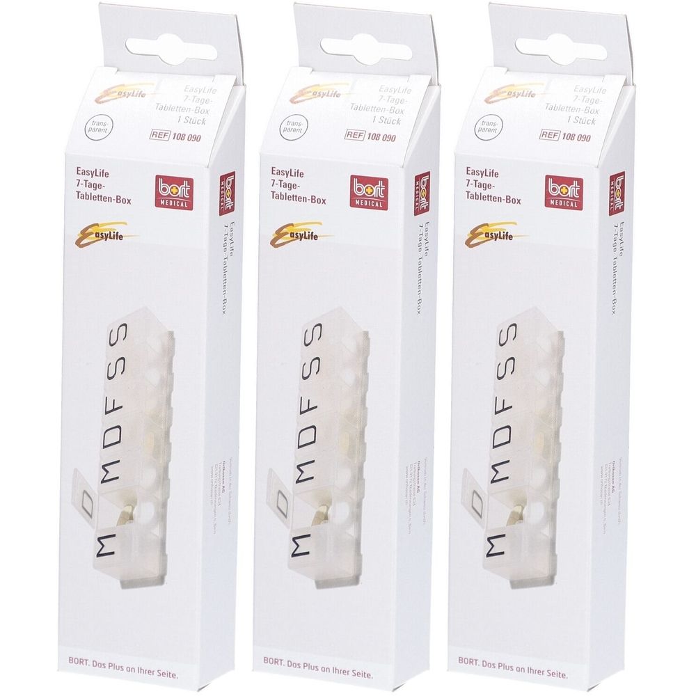 Bort EasyLife® Pillendose 7 Tage weiß