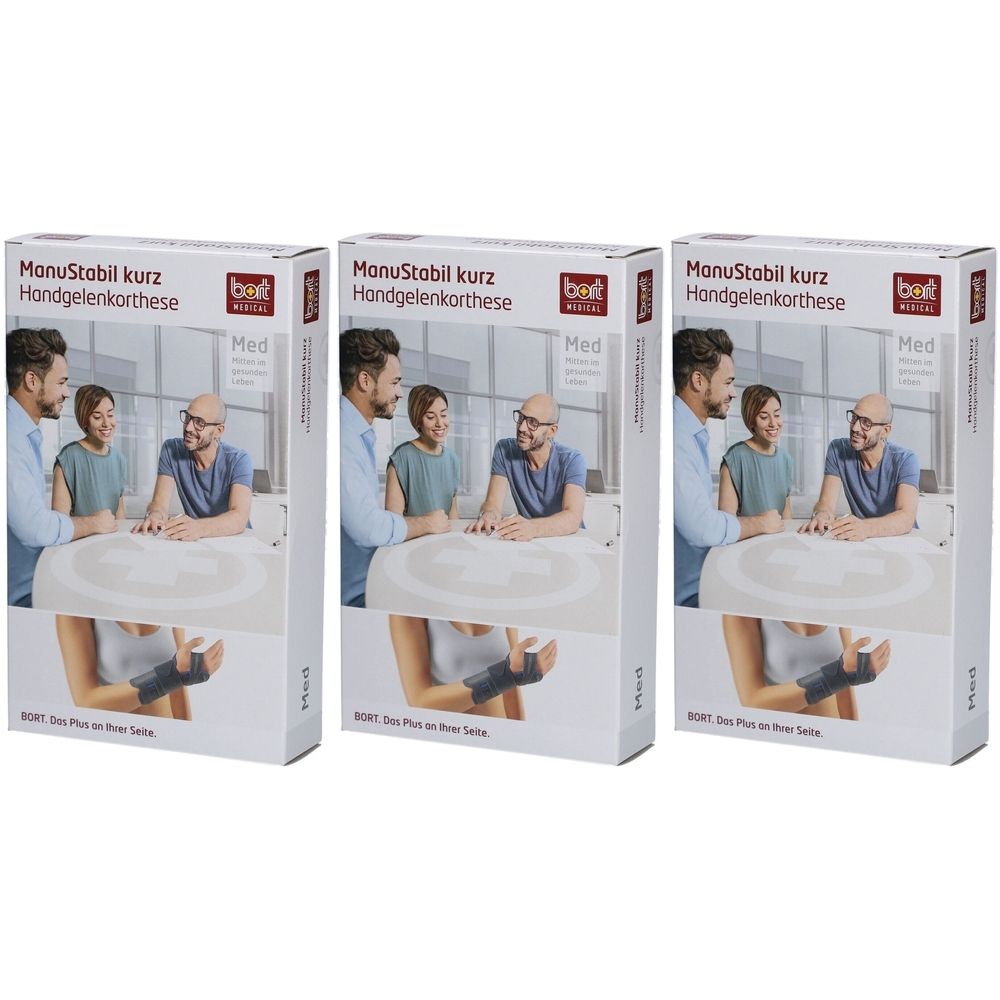 Bort ManuStabil Handgelenkbandage kurz, links, Gr. L, schwarz
