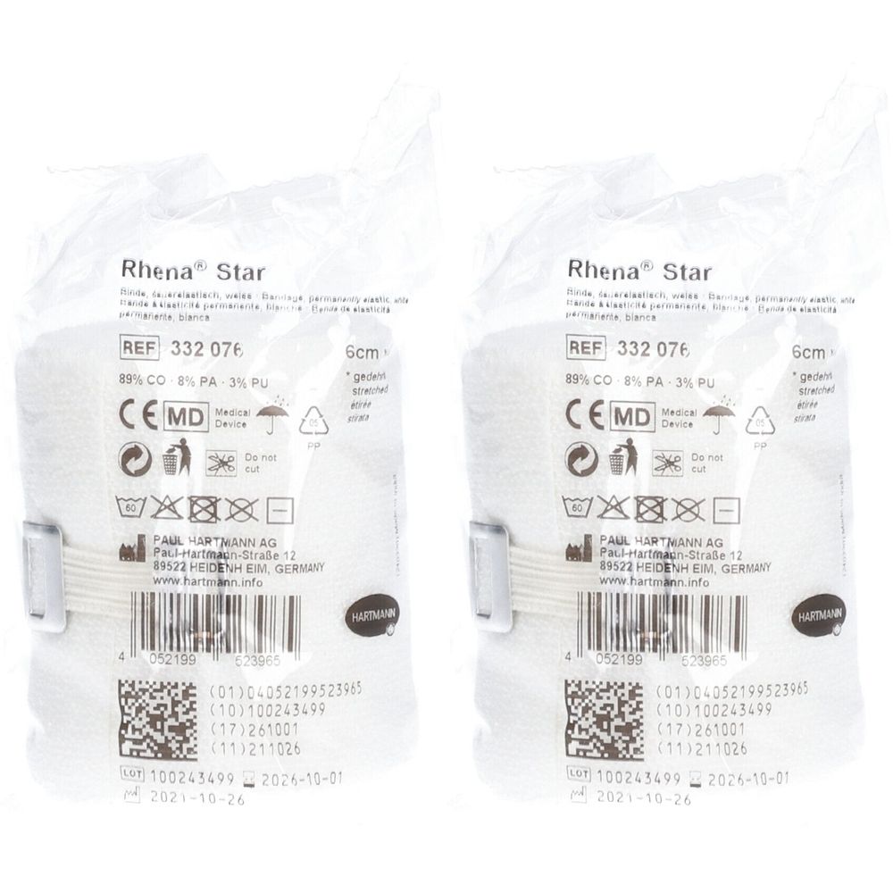 Hartmann Rhena® Star dauerelastische Binde 6 cm x 5 m Cellophan
