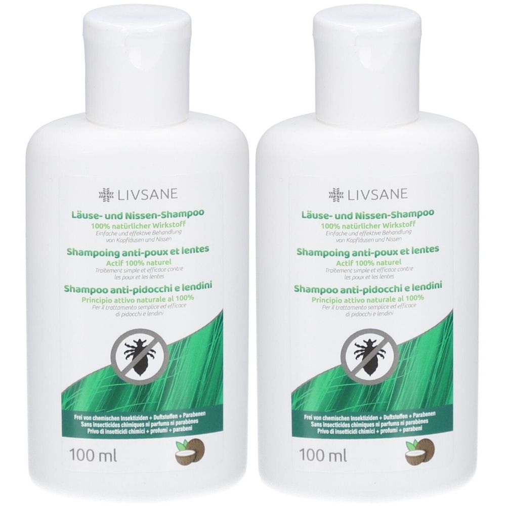 LIVSANE Shampoo gegen Läuse und Nissen Aktiv 100% natürlich 2x100