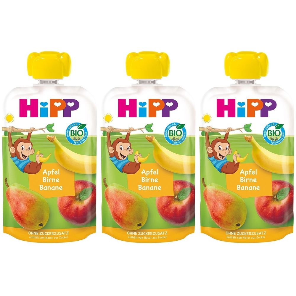 Hipp HiPPiS Apfel Birne Banane Btl 100 g x3 3x100