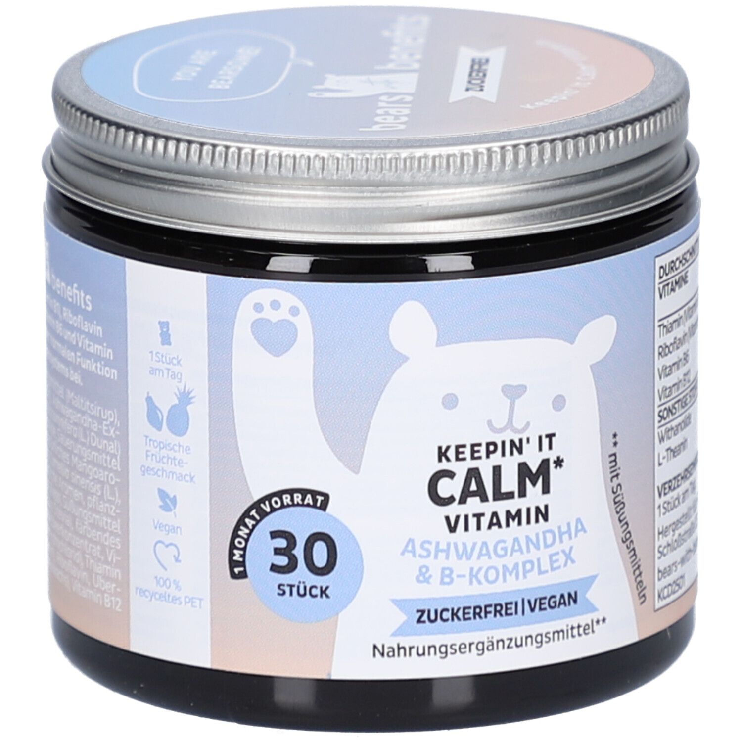 Keepin’ It Calm Vitamin Ashwagandha & B-Komplex, zuckerfrei 30er 30 St Kaugummi
