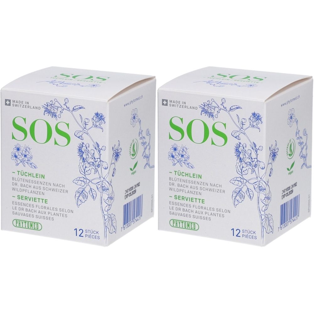 Phytomed SOS Tüchlein 12 Stk x2 2x12 St Tücher