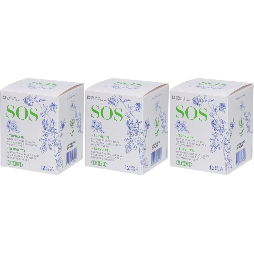 Phytomed SOS Tüchlein 12 Stk x3 3x12 St Tücher