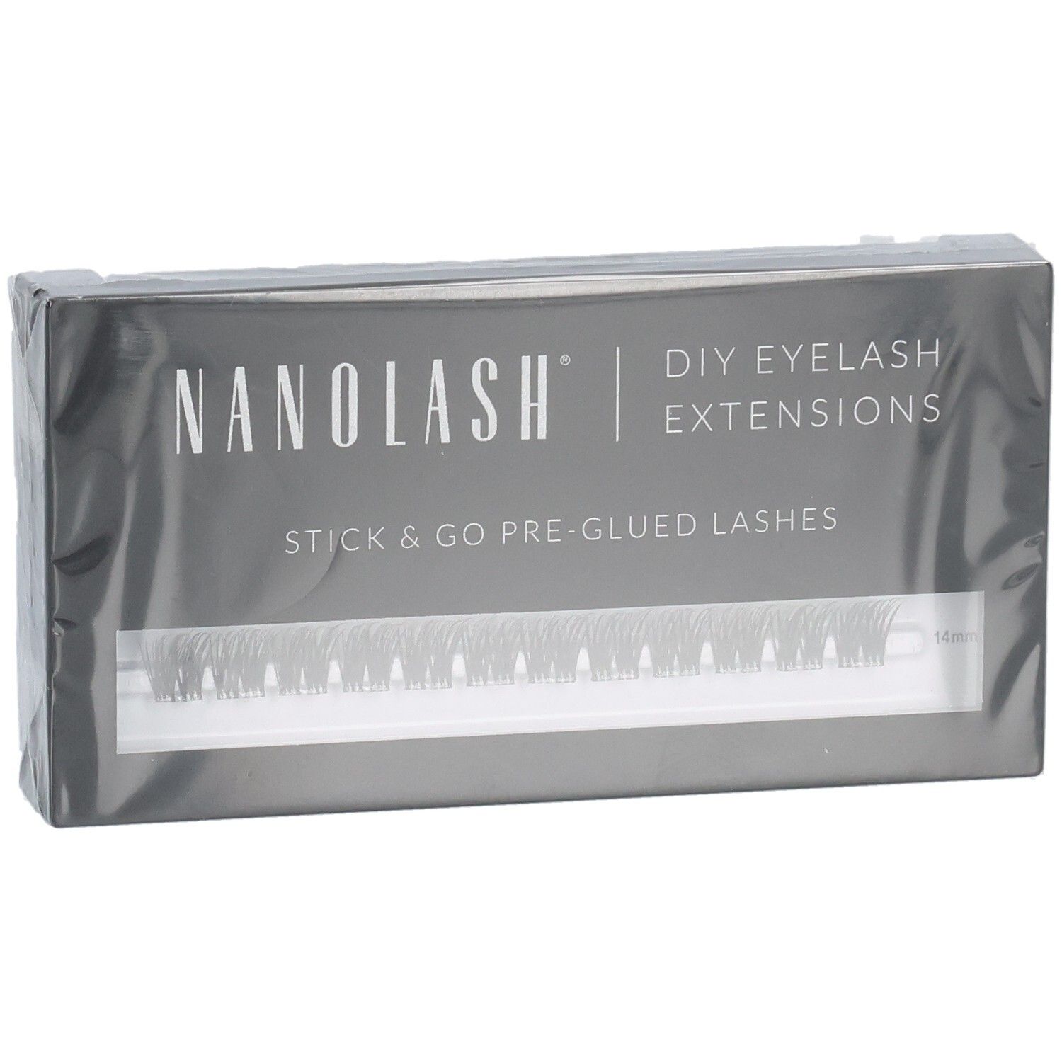 Nanolash DIY Eyelash Extensions: Stick & Go Pre-Glued Lashes in einer Packung.