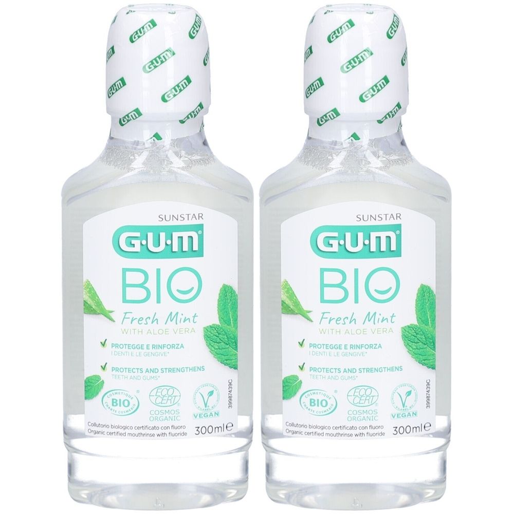 GUM BIO Mundwasser Minze & Aloe Vera - Vegan, Bio-zertifiziert