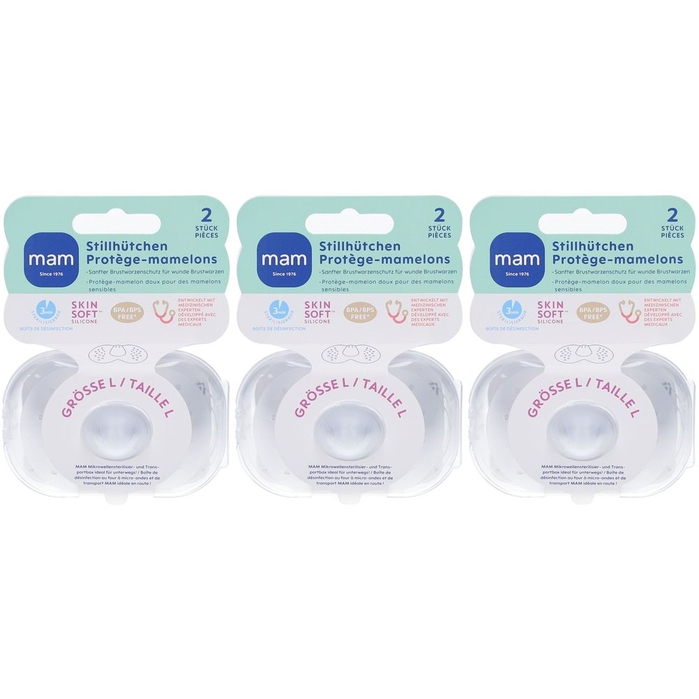Mam Brustwarzenschutz Silikon Größe L x 2 mit Box