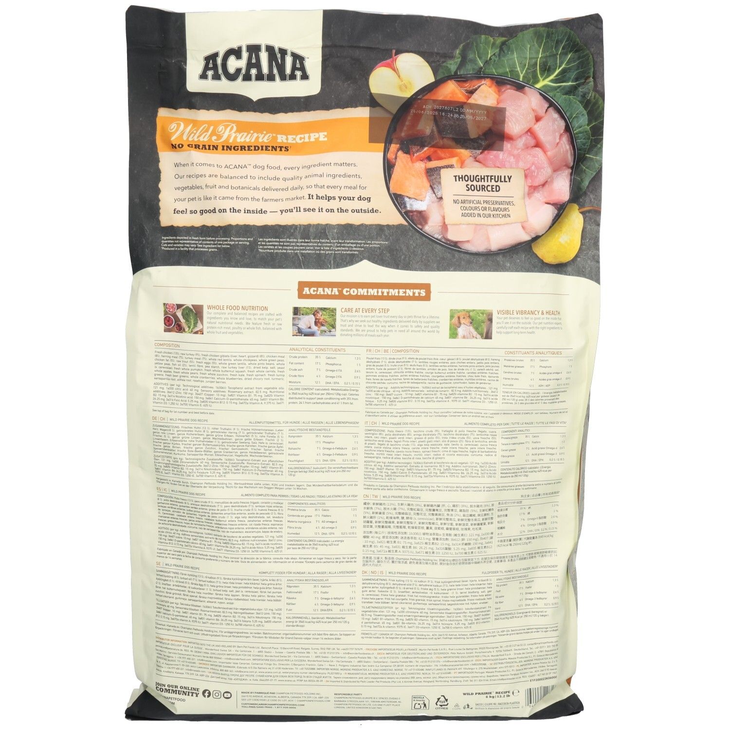 ACANA Highest Protein Wild Prairie Recipe - Alimentation sèche pour Chien - Poulet, dinde et truite