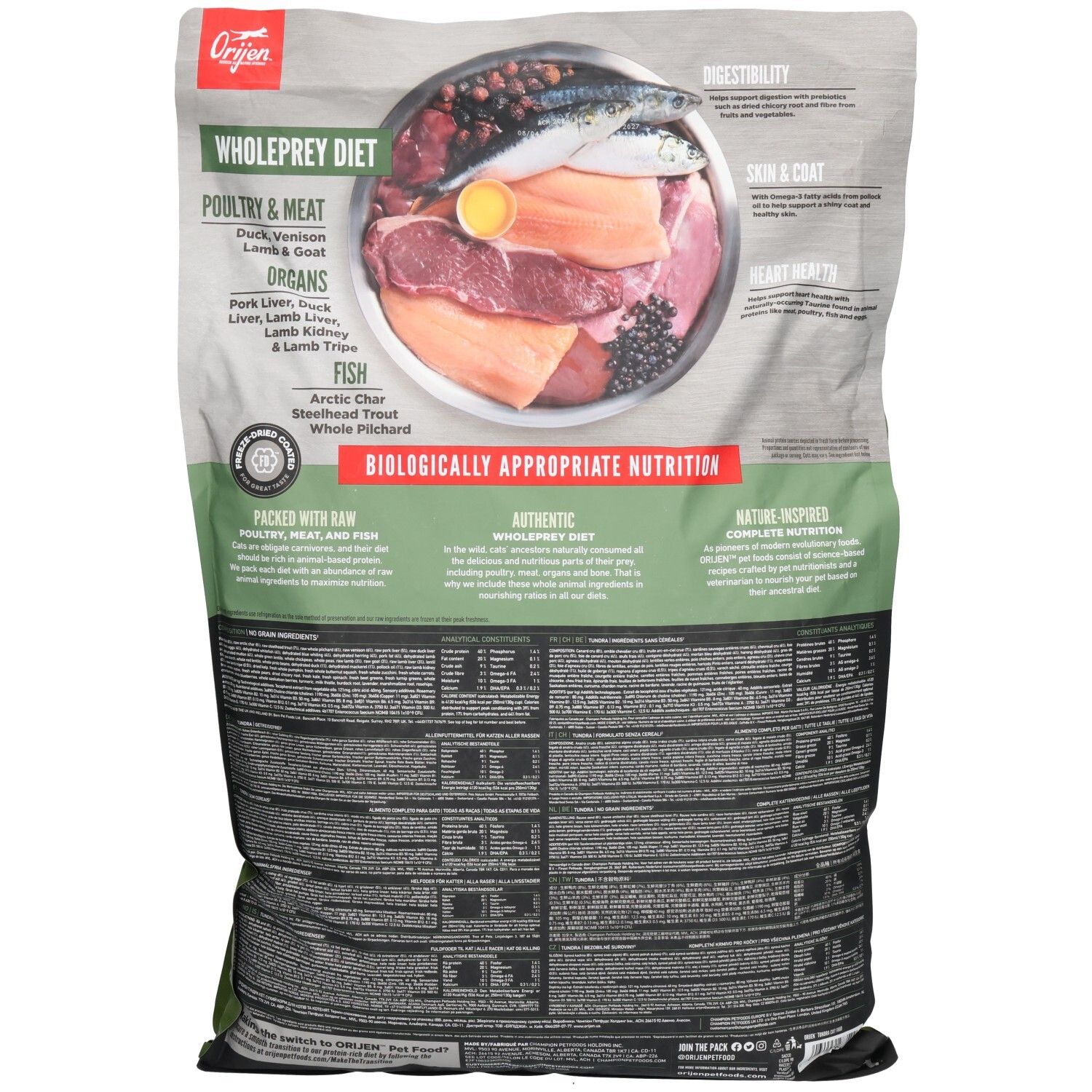 ORIJEN Tundra - Alimentation sèche pour Chat Toutes Étapes de Vie