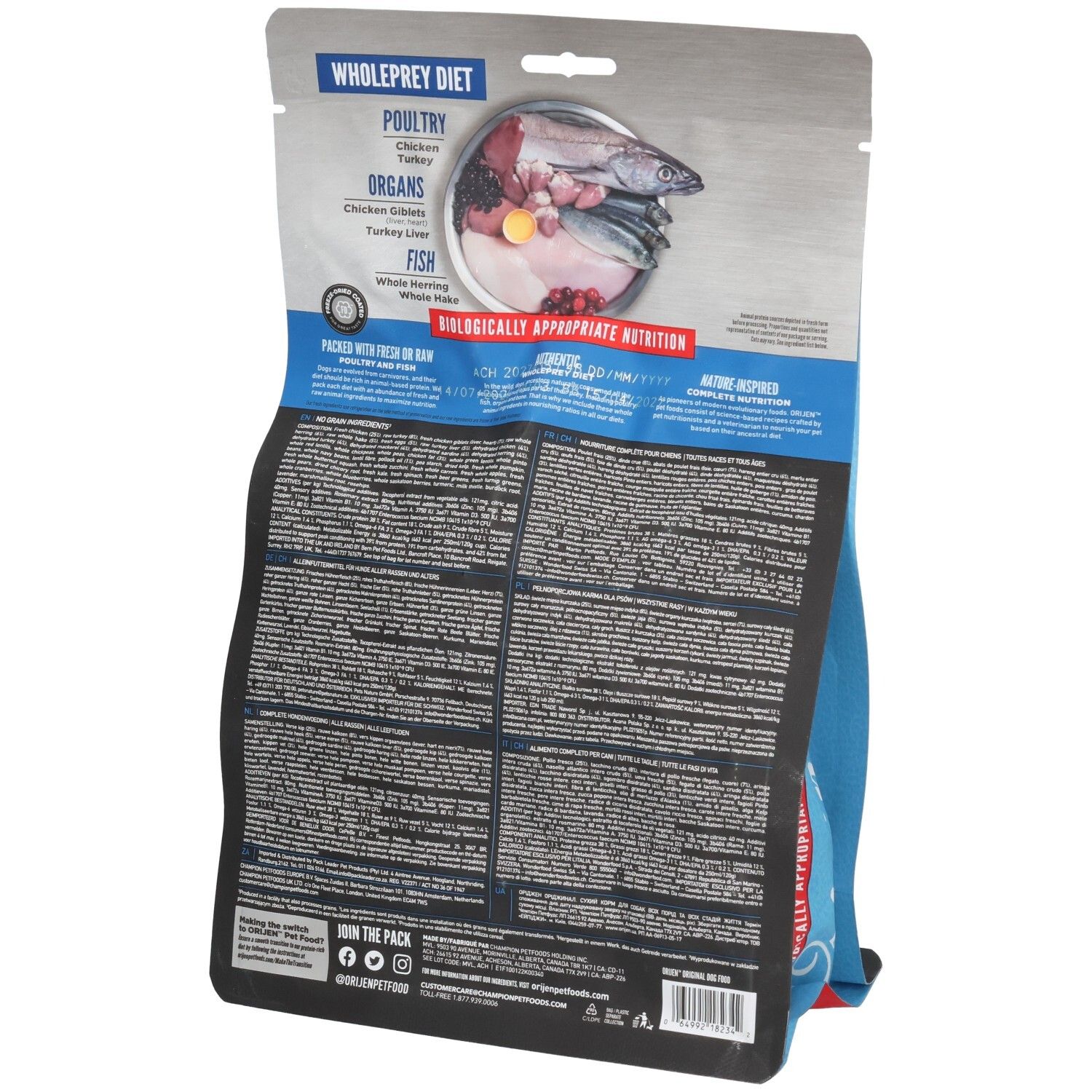 ORIJEN Original - Alimentation sèche pour Chat Adulte Stérilisé Chien Toutes Races Toutes Étapes de Vie