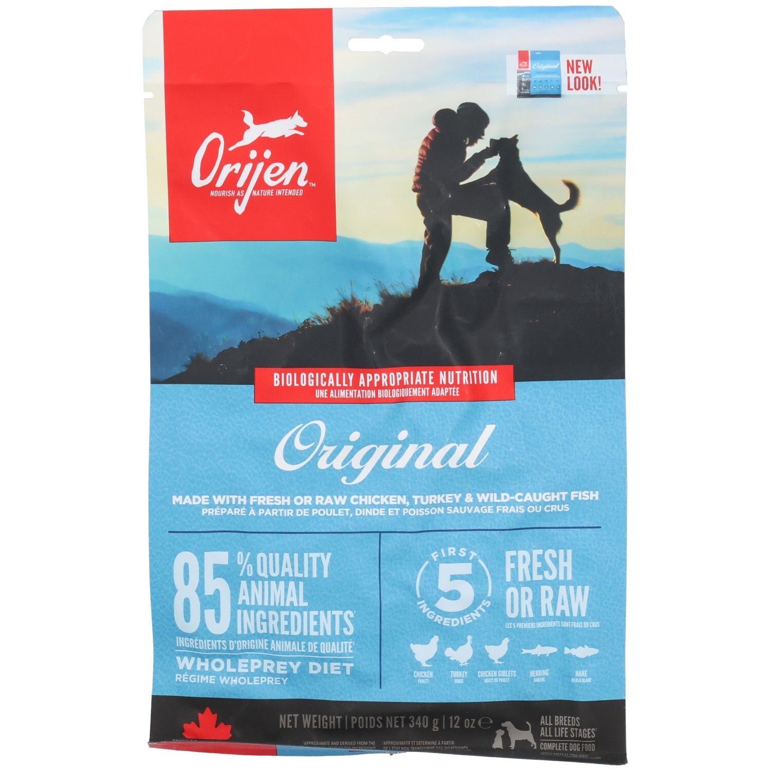 ORIJEN Original - Alimentation sèche pour Chat Adulte Stérilisé Chien Toutes Races Toutes Étapes de Vie