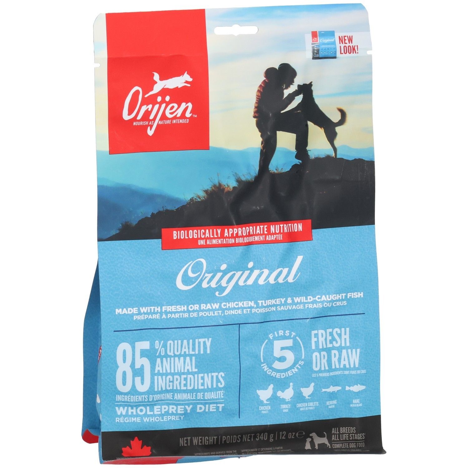 ORIJEN Original - Alimentation sèche pour Chat Adulte Stérilisé Chien Toutes Races Toutes Étapes de Vie