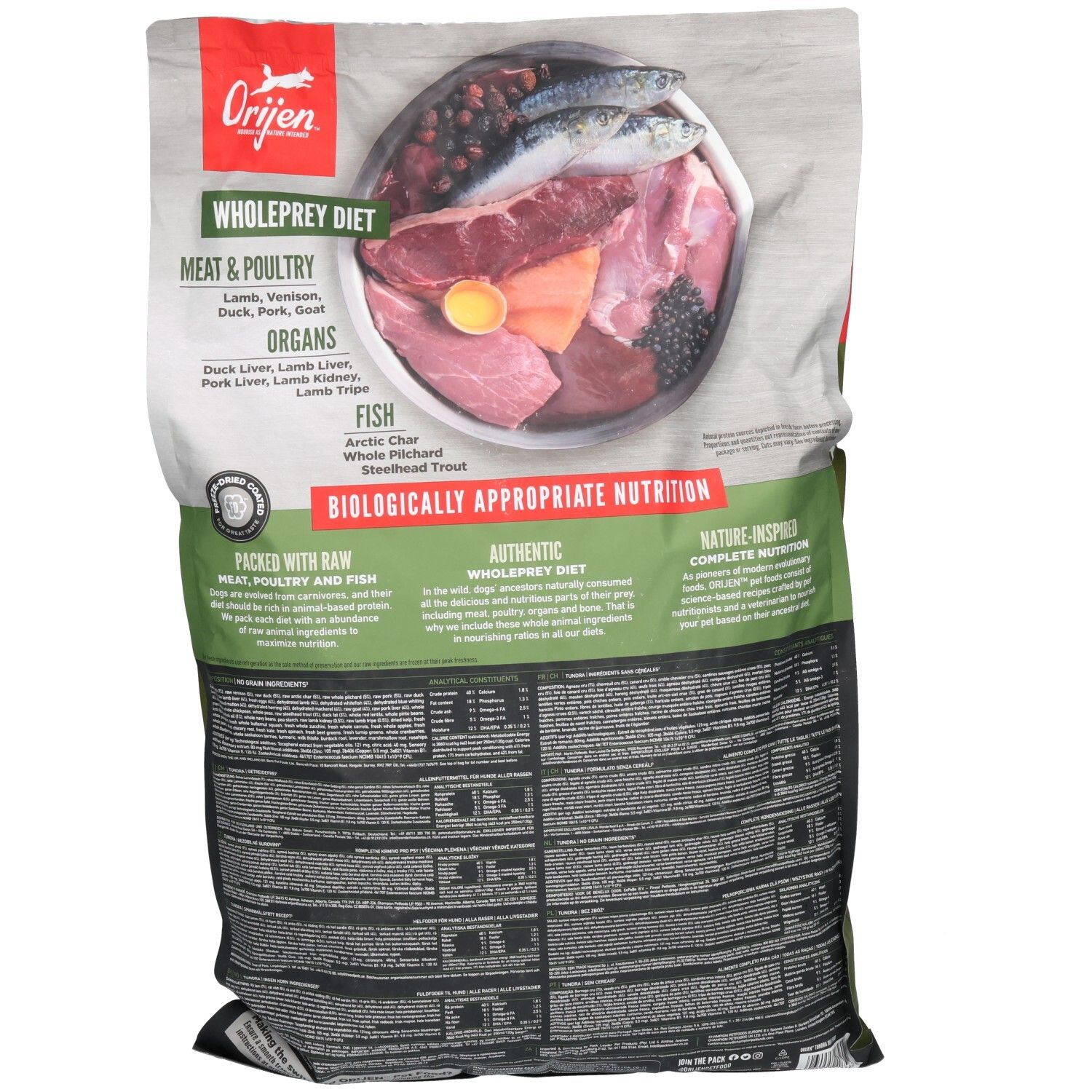 Orijen Tundra Alimentation sèche pour chiens à l'agneau, au cerf, au canard et au poisson