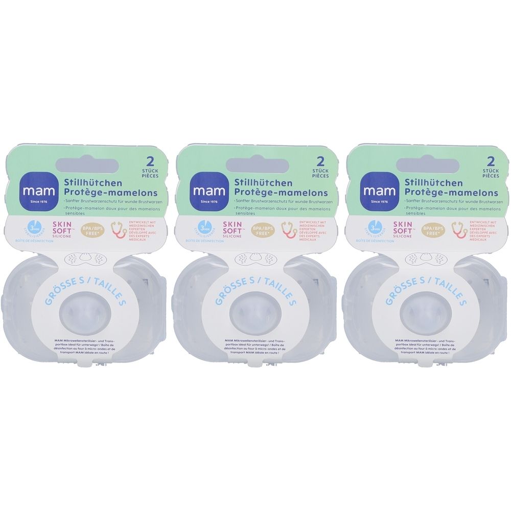 Mam Brustwarzenschützer Silikon Größe S x 2 mit Box