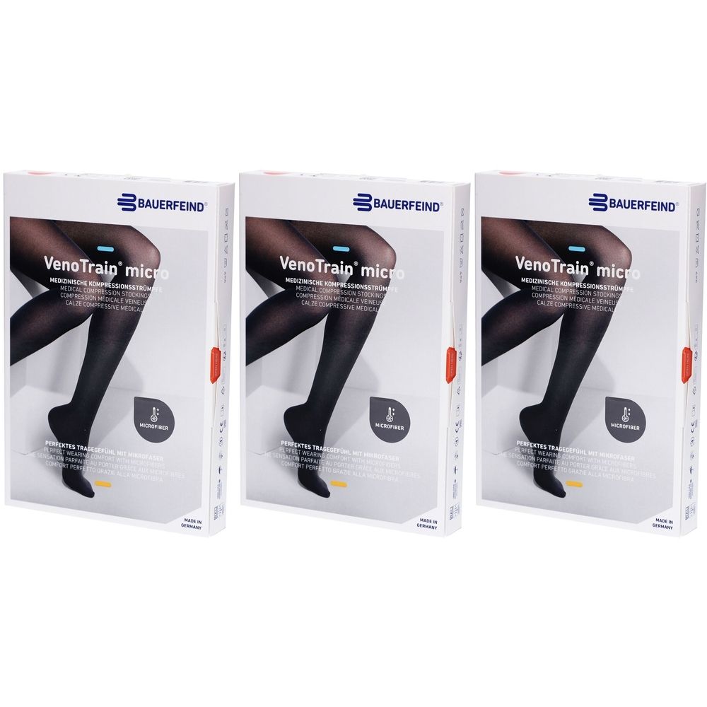 Bauerfeind VenoTrain micro strumpf caramel - Medizinische Kompressionsstrümpfe - AG Ccl2 Größe M normal/kurz geschlossener Fuß