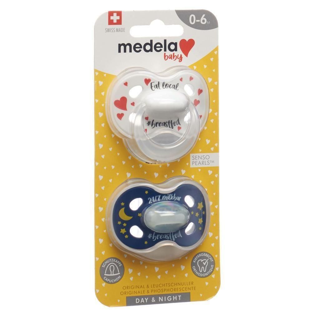 Medela Baby Sucettes Tag & Nacht 0-6m Silikon avec Capuchons