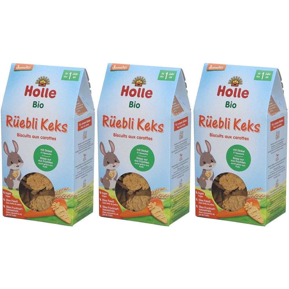 Holle Bio-Karottenkekse x3 3x125 g Futter