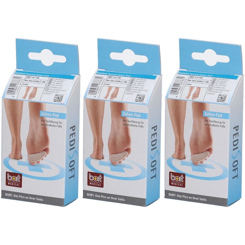 Bort PediSoft® TexLine Zehen-Pad links