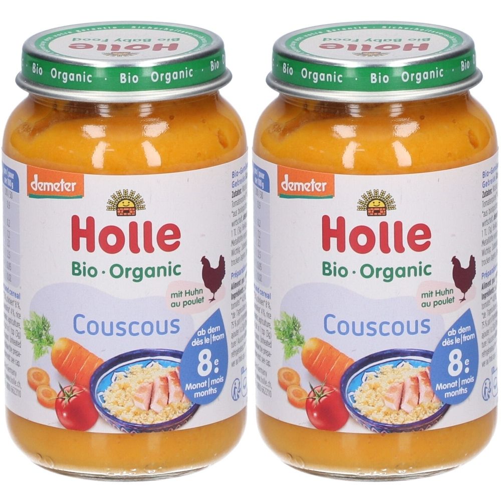 Holle Bio-Couscous mit Hähnchen x2 2x220 g Futter