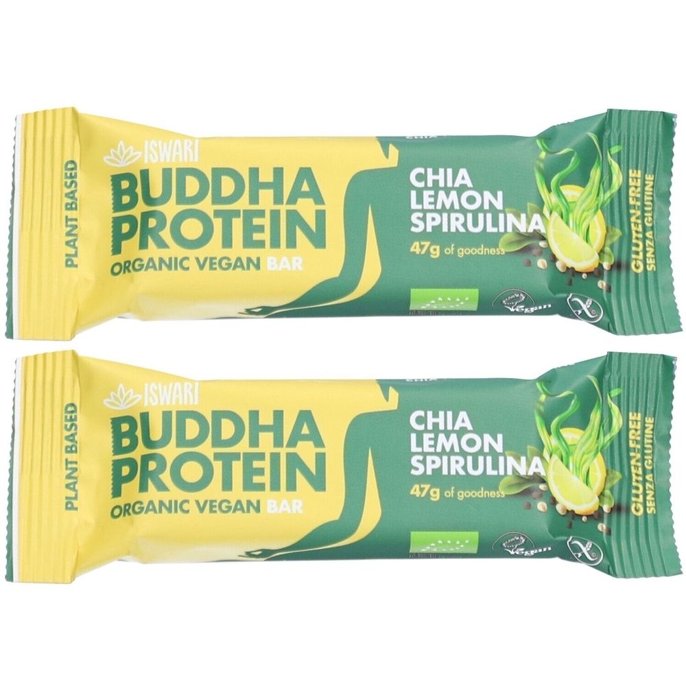 Iswari Buddha Protein - Barre protéinée Chia, Citron et Spiruline bio